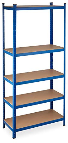 Relaxdays Estantería Metálica, Estante Industrial XL, Cargas Pesadas hasta 1325kg, 5 Baldas, 220x100x45 cm, Garaje, Azul