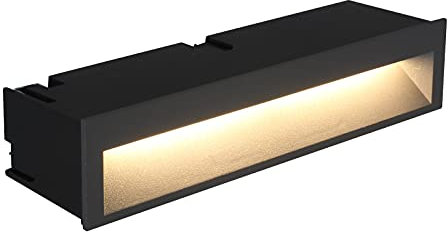 DAWALIGHT Applique Encastré Murale 10W 3000K Blanc chaud 240V LED Lumières Extérieures Murales IP65 Etanche Eclairage Encastrable pour Jardin Chambre Couloir Balcon, Aluminium, Gris foncé