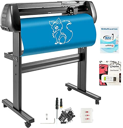 VEVOR Plotter da taglio 870mm Macchina tagliatrice in vinile con supporto per pavimento, plotter in vinile per resistenza e velocità regolabili per la produzione di segni, macchina da taglio in vinile