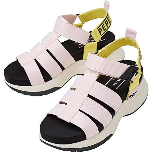 Pepe Jeans Sandalias de plataforma Venus Point para mujer, rosa claro, 5 UK