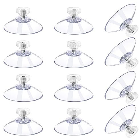 12 Pack Saugnäpfe mit Schraube,Ø 40mm Saugnapfhaken Glassaugnäpfe Transparente PVC-Saugnäpfe für Fenster Extra stark haftender Saugnapfhalter Gummisaugnäpfe mit Metallschraube
