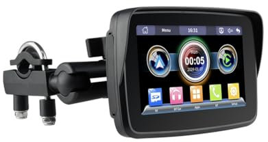 LIVASH Display Impermeabile per Motocicletta con Schermo GPS di Navigazione Portatile per Auto Android Carplay Wireless per Moto da 5 Pollici