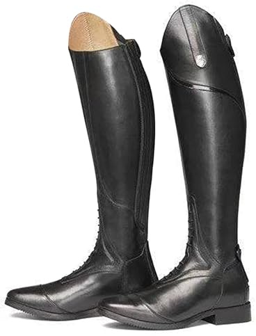 QIeAny Botas Altas De Otoño Ecuestres (34-48), Resistentes Al Desgaste + Cremallera Trasera, Unisex/Antideslizantes, Hasta La Rodilla/Tacón Medio (3-5 Cm), Para Primavera/Otoño,45,Black
