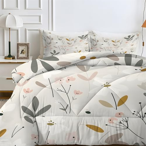 SYHIEGO Couette Marguerite 240x260 Imprimée Fleur 4 Saisons Édredon Lit 2 Pers. Réversible sans Housse (Fleur 09)