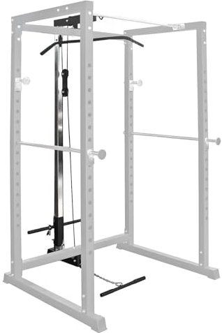 Hansson Sports® Power Rack Squat Cage Kraftstation mit Klimmzugstange, erweiterbar mit Latzug, zertifizierte Premium Qualität nach EN957, 400 kg belastbar! (C: LAT (einzeln))