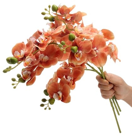 TONGMAN Phalaenopsis artificiale in seta da 45,7 cm, 2 fasci di fiori di orchidea artificiali con stelo in bianco finto farfalla Phalaenopsis fiori per la decorazione della casa, festa di nozze