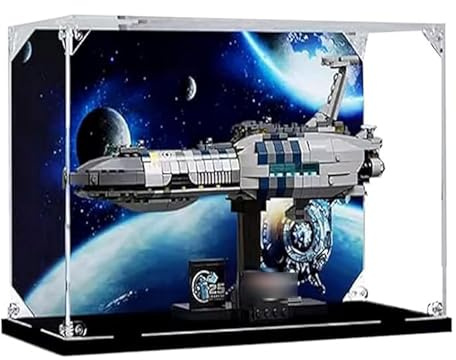 Vitrine en acrylique transparent pour Lego 75377 Starships - Vitrine de comptoir - Cadeau - Boîte à poussière - Organisateur (boîte de présentation uniquement)