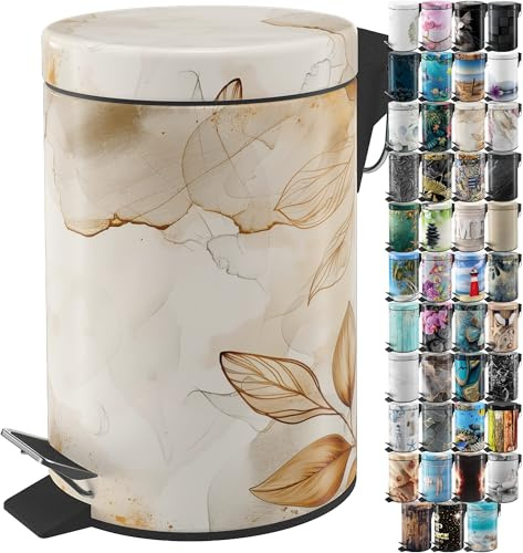Sanilo Poubelle de Salle de Bain 3L avec système d’abaissement automatique, Nombreuses nouvelles Poubelles à Cosmétiques au choix, Poubelle avec seau intérieur (Faylora)
