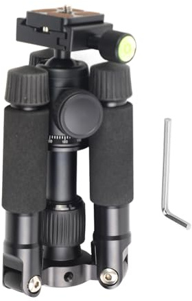 Akozon Trípode de Aleación de Aluminio, Minikit Compacto de Escritorio, Cabezal Esférico, Cámara DSLR, Mesa, Selfie, Fotografía Macro, DV, Accesorios Digitales de ángulo bajo
