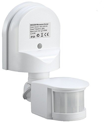 Maclean MCE25 W Capteur Mur de Mouvement capteur Infrarouge 180° Plafond de Montage Externe Mur Blanc