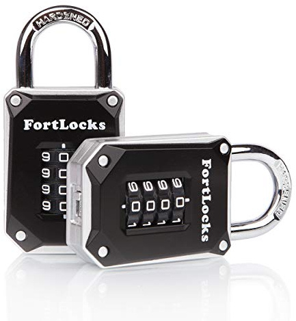 Zahlenschloss | 4-stelliges Vorhängeschloss mit Zahlencode aus Zinklegierung | Spindschloss | Wetterfestes Außenschloss | Schnittfest, hochbelastbar, gehärteter Stahl | 2er-Pack, Silber