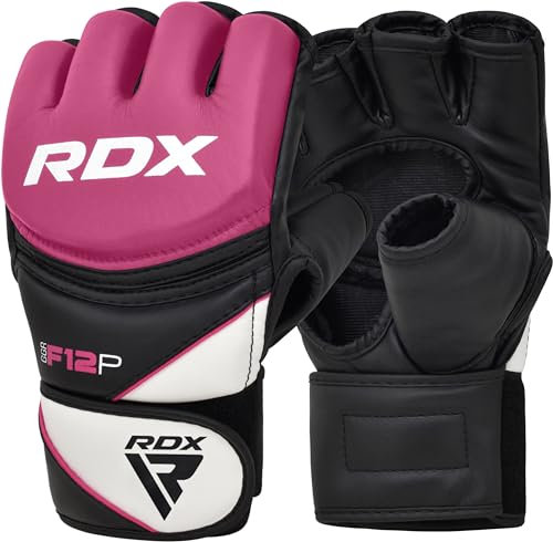 RDX MMA Handschuhe Damen für Kampfsport, Frauen Maya Hide Leder Sparring Trainingshandschuhe Profi Kickboxen Grappling Gloves, Punchinghandschuh für Boxsack, Sandsack, Freefight, Muay Thai (MEHRWEG)