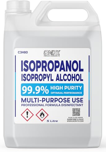 5L Isopropyl Alcohol 99.9% (IPA) - Pure for Medical Supplies, Antiseptic, Cleaning, Disinfectant Cleaner, Graffiti Remover and Airbrush Thinner - for Cleaning