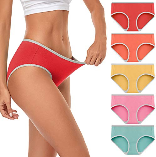 wirarpa Women's Cotton Underwear Mid Low Rise Panties Full Briefs M