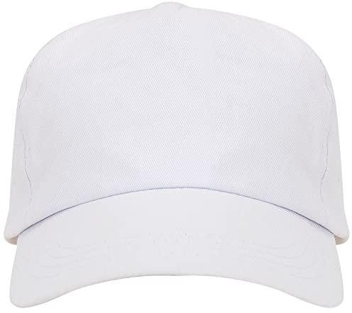 KINKIES 100% bomull färgad barnmössa - Barnvisare med kardborreband stängning, Vit, one size
