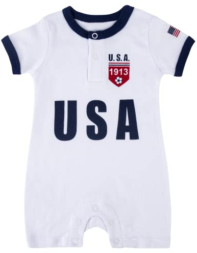 BDONDON Sports Baby Romper USA Soccer Newborn Outfit for Infant Boys & Girls American Football Undershirt (BD-USR,0-3M)