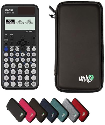 Casio fx-810DE CW ClassWiz inkl. WYNGS Schutztasche Schwarz - Wissenschaftlicher Taschenrechner - Basic Set