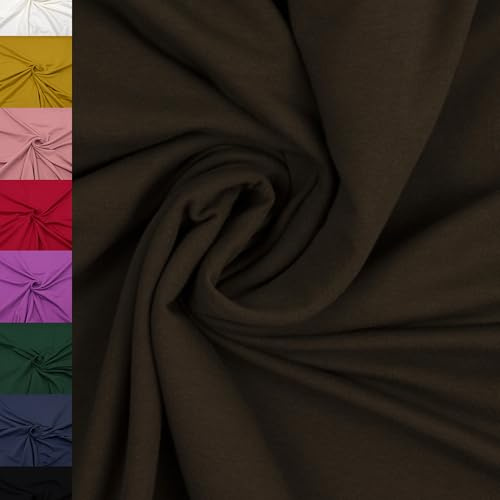 MAGAM-Stoffe Elias Sweatstoff uni innen angeraut und weich Meterware ab 50cm (27. Dunkelbraun)
