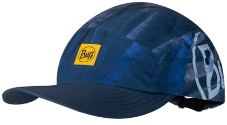 Buff Gorra, 5 Panel Go, Adulto Hombre Mujer, Azul, S/M, Flexible, UPF50, Ajustable, Sostenible, Ligera, Correr, Materiales reciclados, Comoda