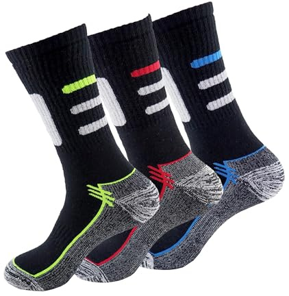 CRONOS ONE Calcetines deportivos (3 pares) TÉRMICOS SIN COSTURAS. Calcetines con puño anti-presión ideales para running, ciclismo, trekking. Con puntera y talón reforzados. (40-46, Negro)