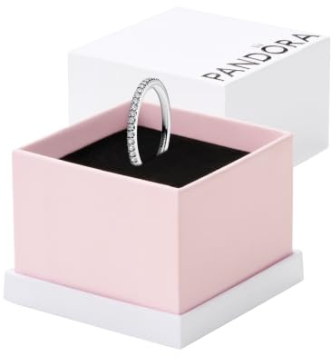 Pandora Timeless Anillo de eternidad de plata de ley con circonitas cúbicas transparentes, talla 52