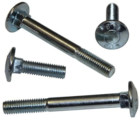 50 Stück Schlossschrauben M6 x 70 Verzinkt DIN 603 Flachrundschrauben mit Vierkantansatz Flachrundkopf Schrauben Schloßschrauben Schlossschraube