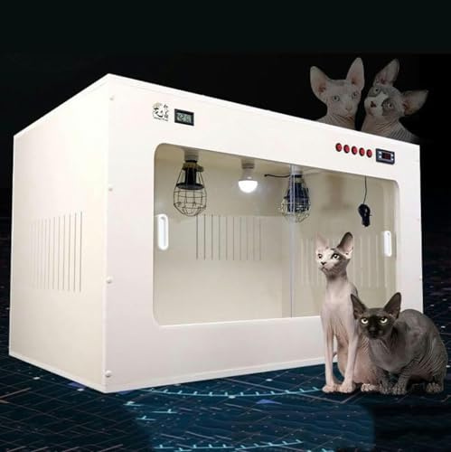 Incubatrice per animali domestici, incubatrice per cuccioli e gattini, scatola di incubazione per animali domestici di grandi dimensioni con riscaldamento (60 x 50 x 50 cm/bianco)
