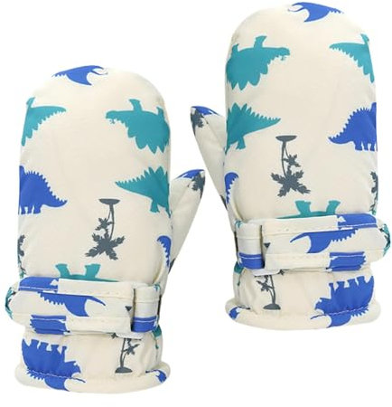 Wasserdichte Ski-Fäustlinge für Kinder, 1 Paar, wasserdichte Fleece-Fäustlinge für Kinder, - und Winterkleidung, für und Mädchen, warm, bequem für Skaten, Schule, Cremefarben, L