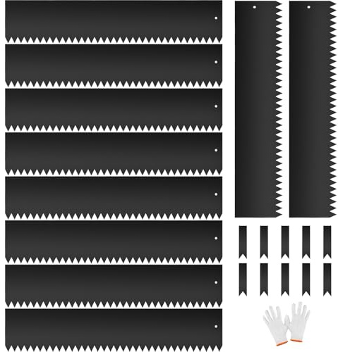 BAVNNRO 33FT Galvanized Steel Landscape Edging 10 Pack, 40 x 6 Metal Edging for Landscaping with 10Pcs Stakes & Gloves, Metal Garden Border for Garden Design, Yard, Tree Rings, Pathway, Divider