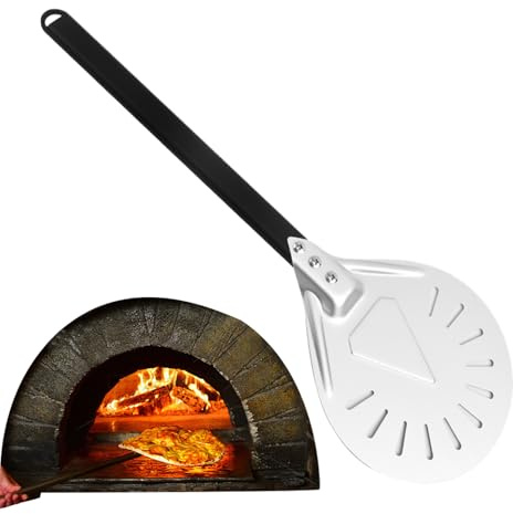 Punta para horno de pizza, paleta de pizza de metal | Pala de cáscara de acero inoxidable de 7 pulgadas | Herramienta servidor antiadherente para servir, hornear, cocinar en casa y restauran