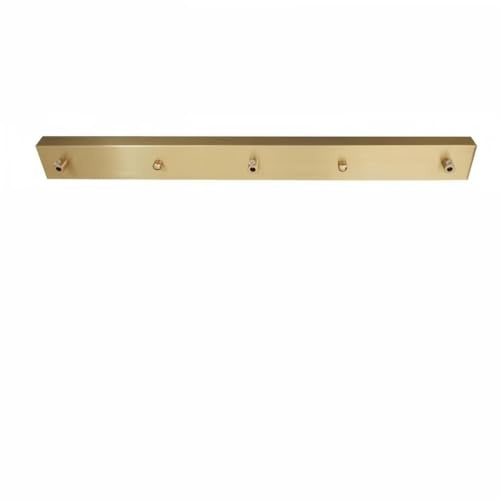 DESHOME Soporte Lámpara Techo Dorado con Rosetón Metal 60cm - 3 Focos para Lámparas Colgantes, Embellecedor Florón Rotondo y Placa Montaje Kit Tejadillo