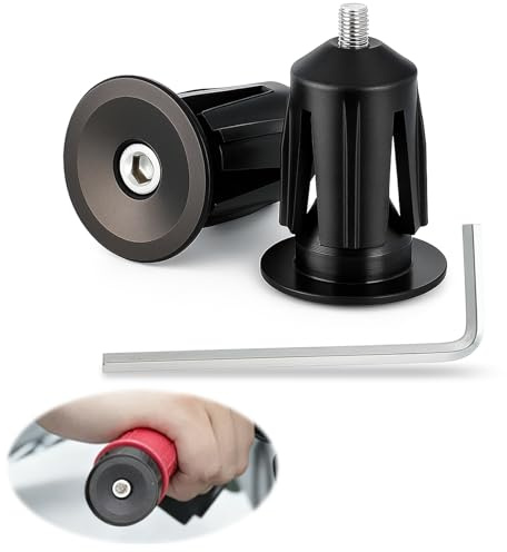 2 Stück Lenkerstopfen Rennrad Aluminium Fahrrad Lenkerstopfen Lenker Endkappen Schwarz Mountainbike Lenkerendstopfen Rennrad Lenker Fahrradgriffe Stecker Fahrradlenker-Endstopfen für 16-21.9mm Griffen