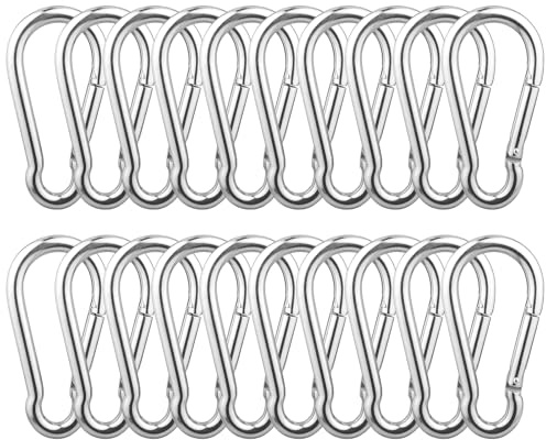 20 stycken karbinhakar små, 40 x 3,5 mm aluminiumkarbinhakar