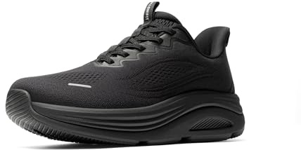 ALLSWIFIT Herr Slip On bred tå låda promenadskor handsfree barfota kudde löpning tennis båge stöd gym träning atletiska mode sneakers