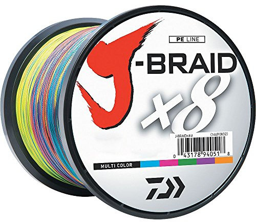 Daiwa Uni – Erwachsene J-BRAIDX8 Braided LINE Geflochtene Schnur, Mehrfarbig, 40 lb