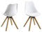 AC Design Furniture 63528 Stuhl Nadia 2-er Set Beine Eichegebeizt, ölbehandelt, weiß, B: 48,5 x T:55 x H: 85 cm