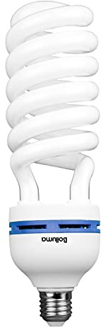 BOLLUMA Fotografie 55W=150W E27 Daylight Weiß Beleuchtung Lampen-Birnen 5500K, Fotolampe Tageslicht Spirallampe Fotoleuchte für Fotostudio Studiobeleuchtung Videobeleuchtung, Softbox
