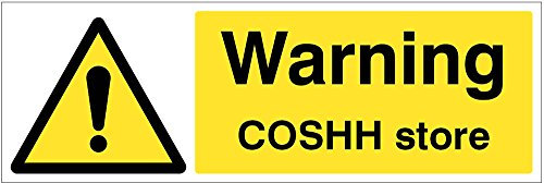 Caledonia Signs 24519G Warning COSHH store, yellow,300 x 100 mm