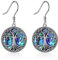 YFN Tree of Life Earrings Sterling Silver Abalone Shell Dangle Family Tree Celtic Knot Jewelry Gifts for Girls Women