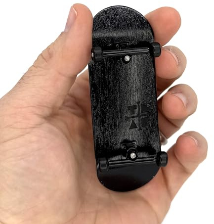 Teak Tuning 34mm Prodigy Prolific Complete Fingerboard - All Blacks | 34mm x 97mm Handmade Wood Veneer Deck | Upgraded O-Ring Tuning | 100D Polyurethane Wheels | Steel Locknuts