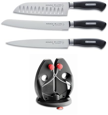 F. Dick ActiveCut Set (4-Teiliges Messerset, bestehend aus Santoku/Brotmesser/Tranchiermesser/Rapid Steel, Küchenmesser) 89090000