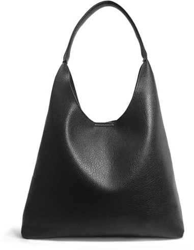 Hoxis Soft Vegan Leather Women's Hobo Handbags, Soft Tote Handbag, Black