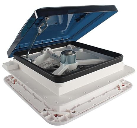 LENDISIY Dachfenster Vent 28x28cm Wohnmobil Dachventilator Dachlüfter mit LED Dachluke Wohnwagen Dachhaube Dachfenster Dachluke Vent für Wohnwagen Wohnmobil Caravan