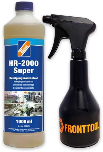 TECHNOLIT HR-2000 Super Reinigungskonzentrat, Gastroreiniger, alkalisches Konzentrat, Fettreiniger, Küchenreiniger, für Lebensmittelbereich (1 Liter inkl. Sprühflasche)