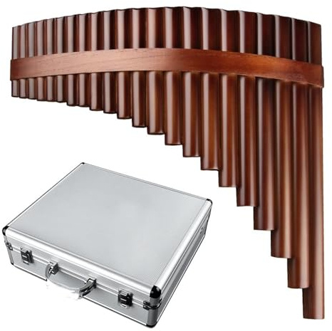 panflöte für anfänger Traditionelles Blasmusikinstrument Panflöte 25 Pfeifen G-Dur Holzbläser (Color : Left add box)