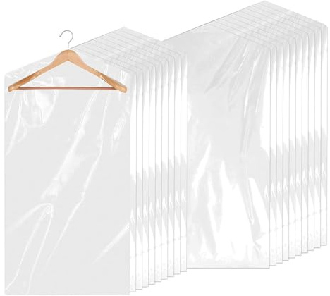 30 custodie protettive in plastica trasparente, antipolvere, per vestiti, vestiti e camicie, 60 x 120 cm