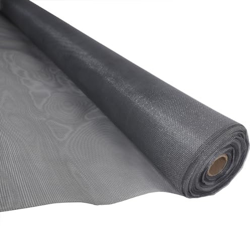Moustiquaire Maille Fine 2x2.5m, Filet Protection Anti Mouche Toile en tissu moustiquaire, Pour Porte Rideaux Fenetres- Gris