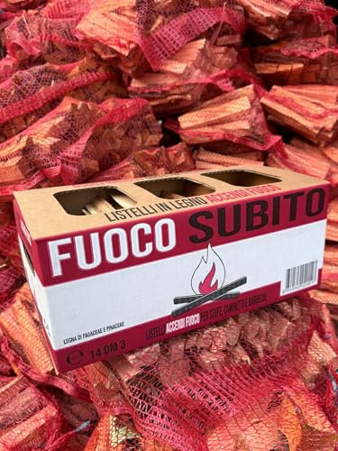 2 confezioni Accendifuoco in scatole 100% Abete,legna da ardere Secca e Pronta all'uso, Legna Ecologica da Ardere per Caminetto, Stufe a legna e Barbecue, dimensioni 0.3 mc