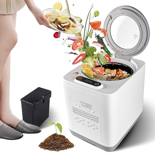 Compostador Eléctrico Para Cocina,contenedor De Compost Inteligente De 3,8l Con Adsorción De Olores, Pantalla Led, Absorbe Olores Y Filtra Impurezas,limpieza Automática, Máquina Cicladora De Alimentos
