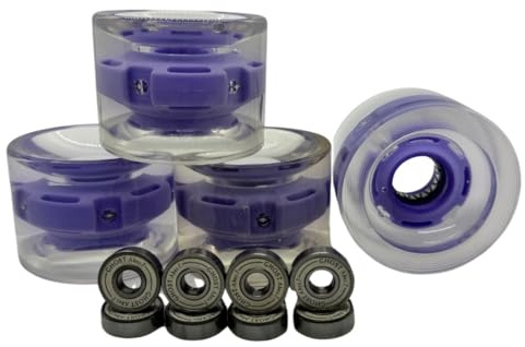 GHOST BOARDS 70mm LED Longboard Wheels - Light Up Wheels for Longboards with ABEC-7 Bearings for Smooth Ride- Bright Skate Wheels Grip Any Surface- Raise Your Ride with Flashy Skate Wheels - Purple